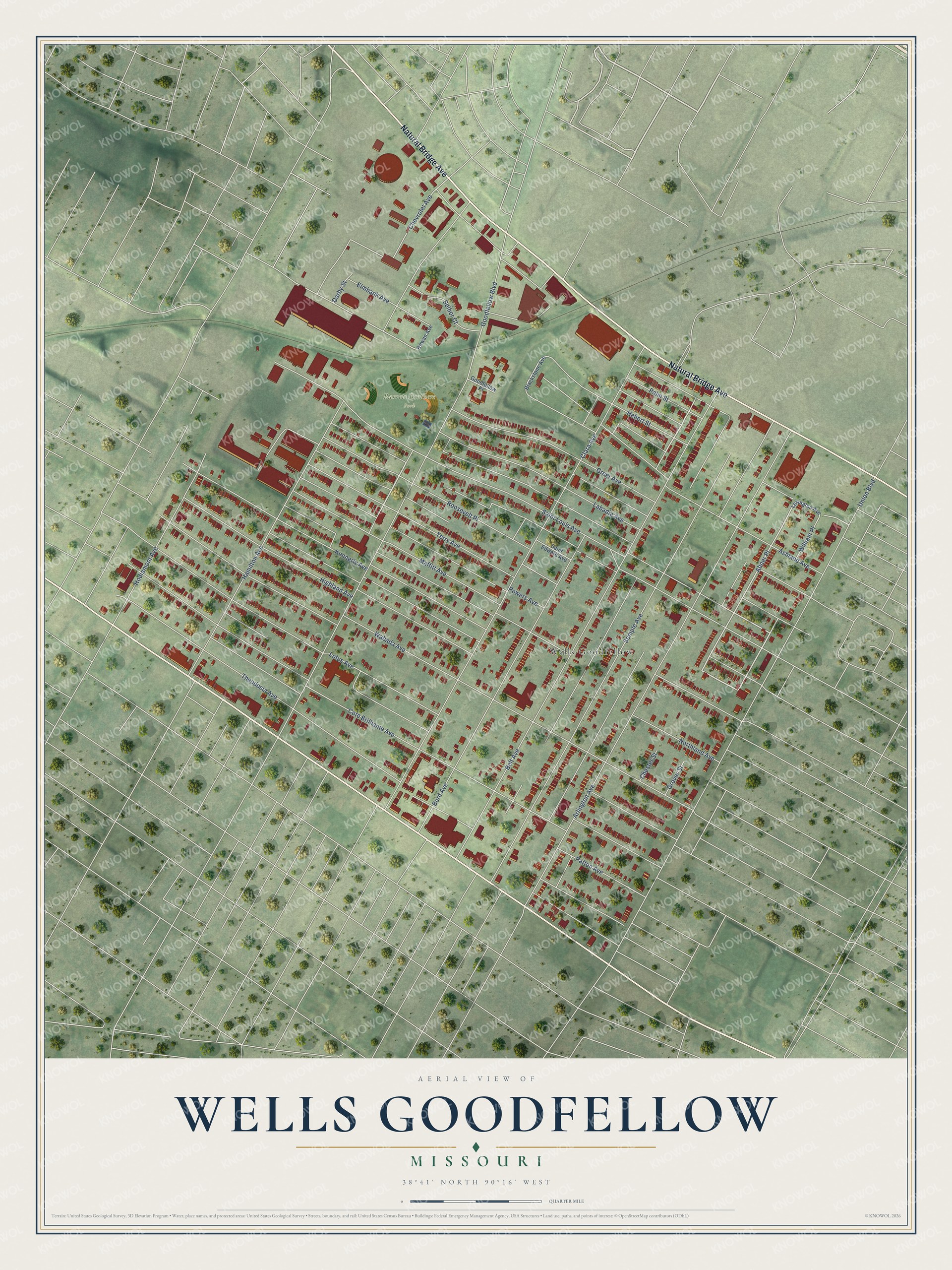 Watermarked full-map preview of Wells Goodfellow, Missouri