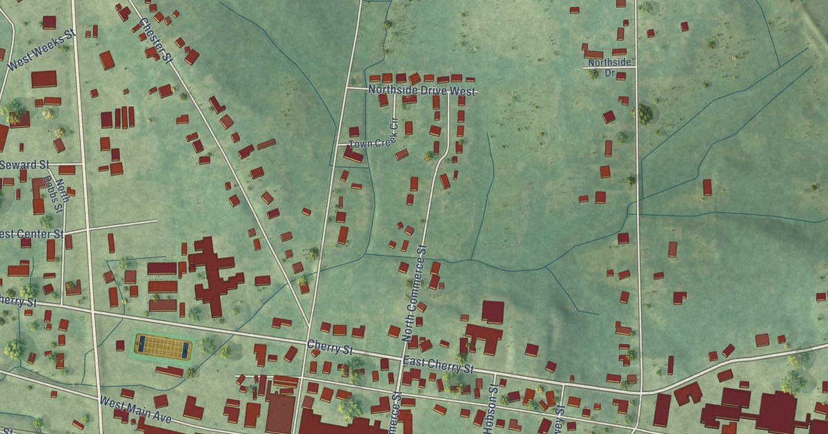 Map of Ackerman, Mississippi in 2026
