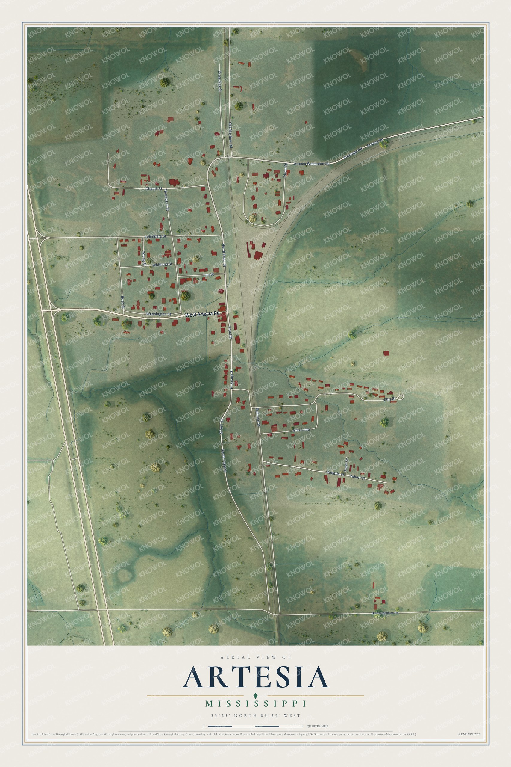 Watermarked full-map preview of Artesia, Mississippi