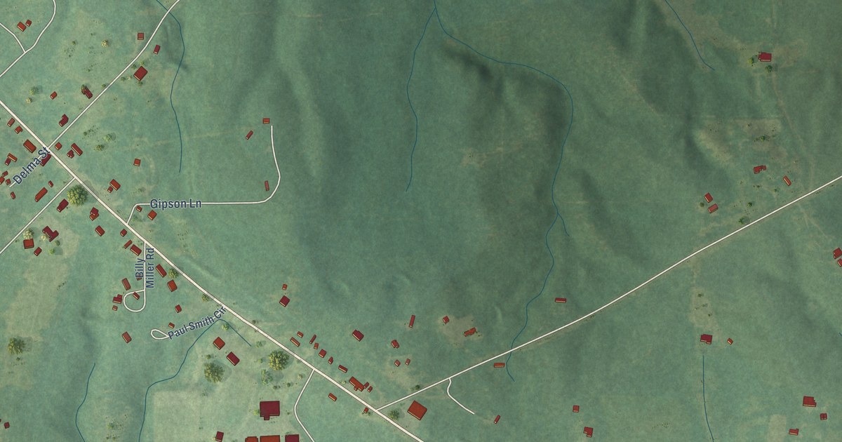 Map of Baxterville, Mississippi in 2026