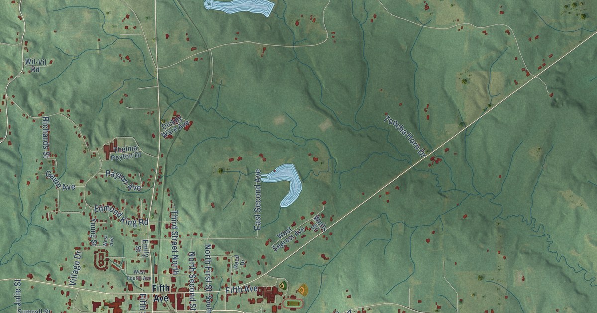 Map of Bay Springs, Mississippi in 2026