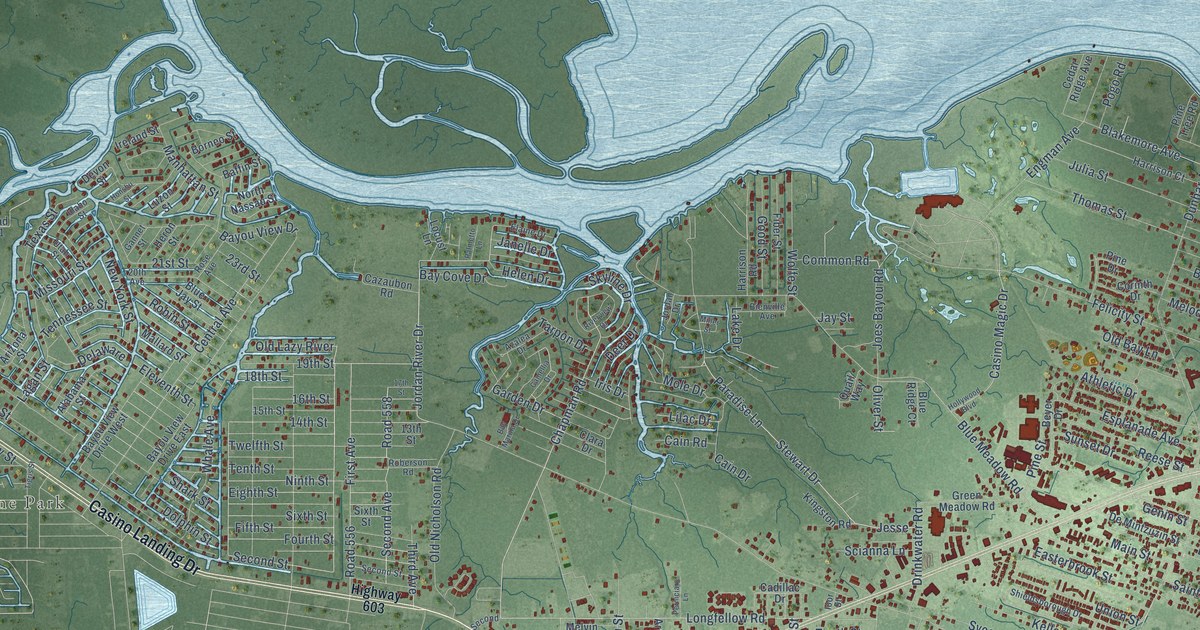 Map of Bay St. Louis, Mississippi in 2026