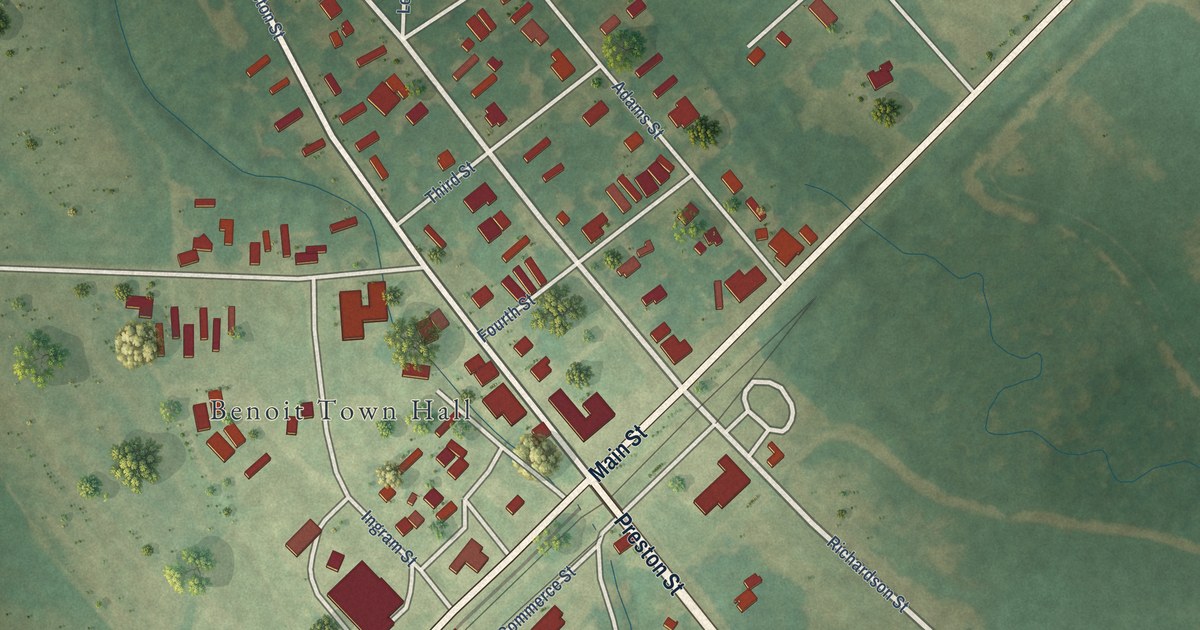 Map of Benoit, Mississippi in 2026