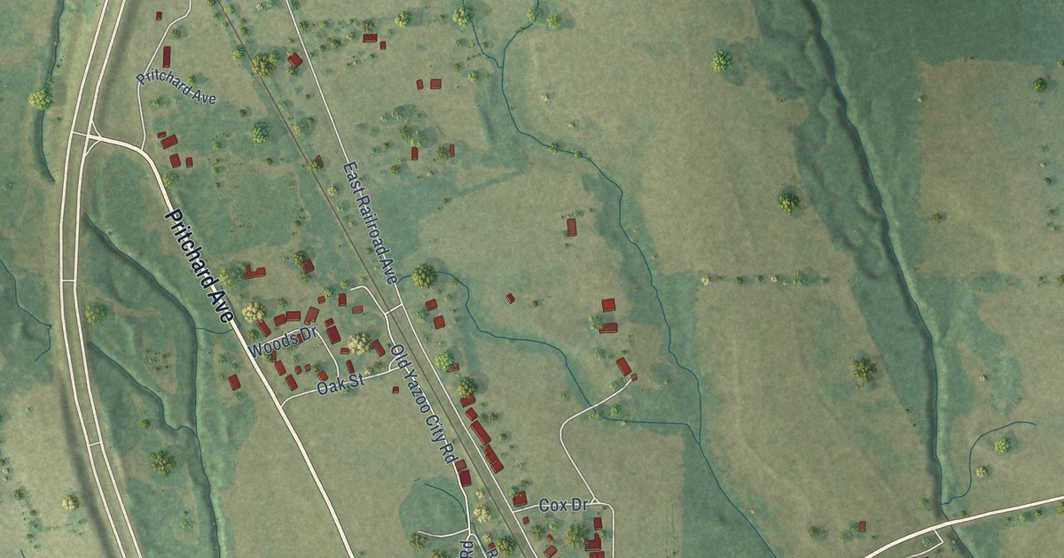 Map of Bentonia, Mississippi in 2026