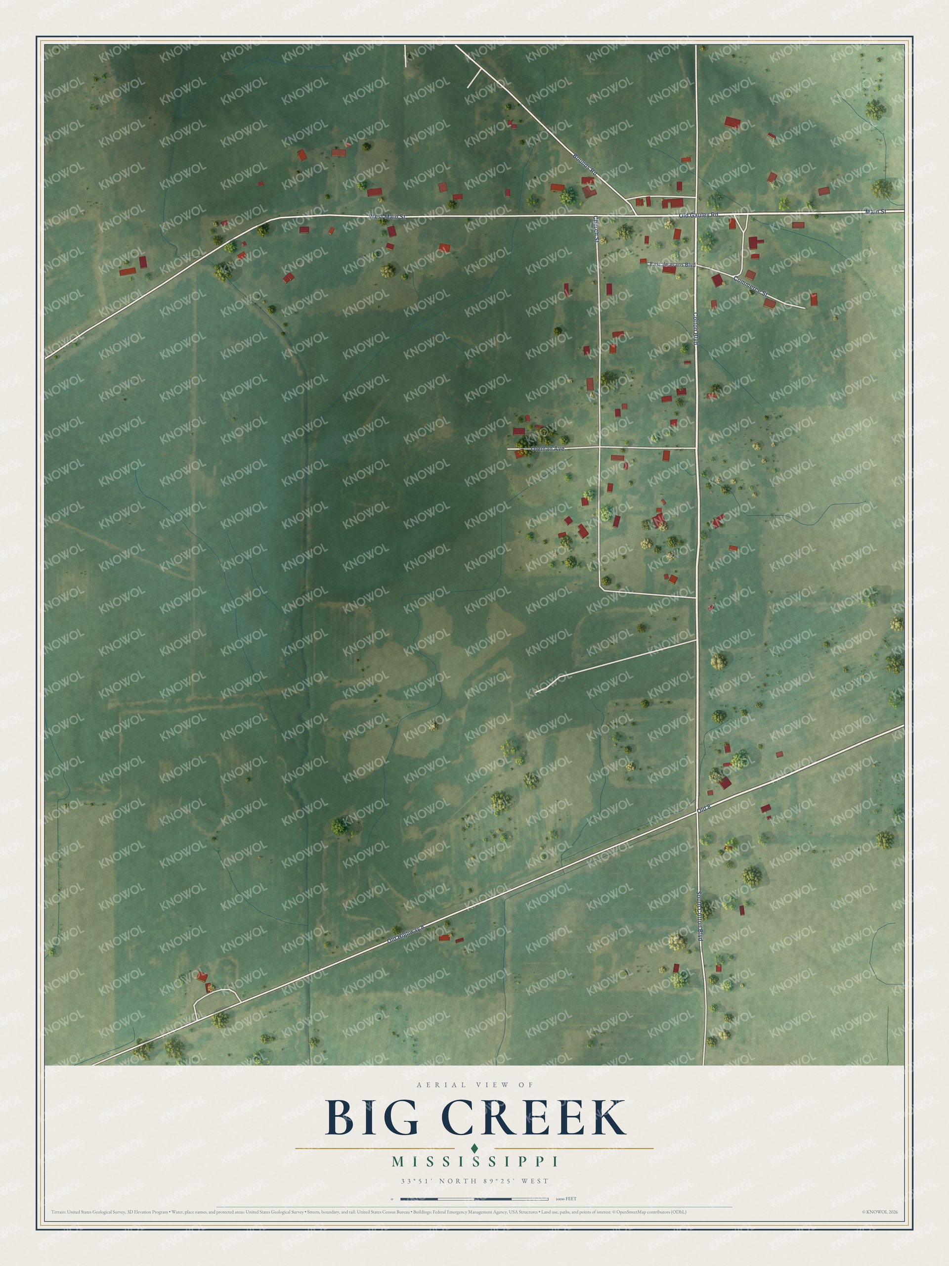 Watermarked full-map preview of Big Creek, Mississippi