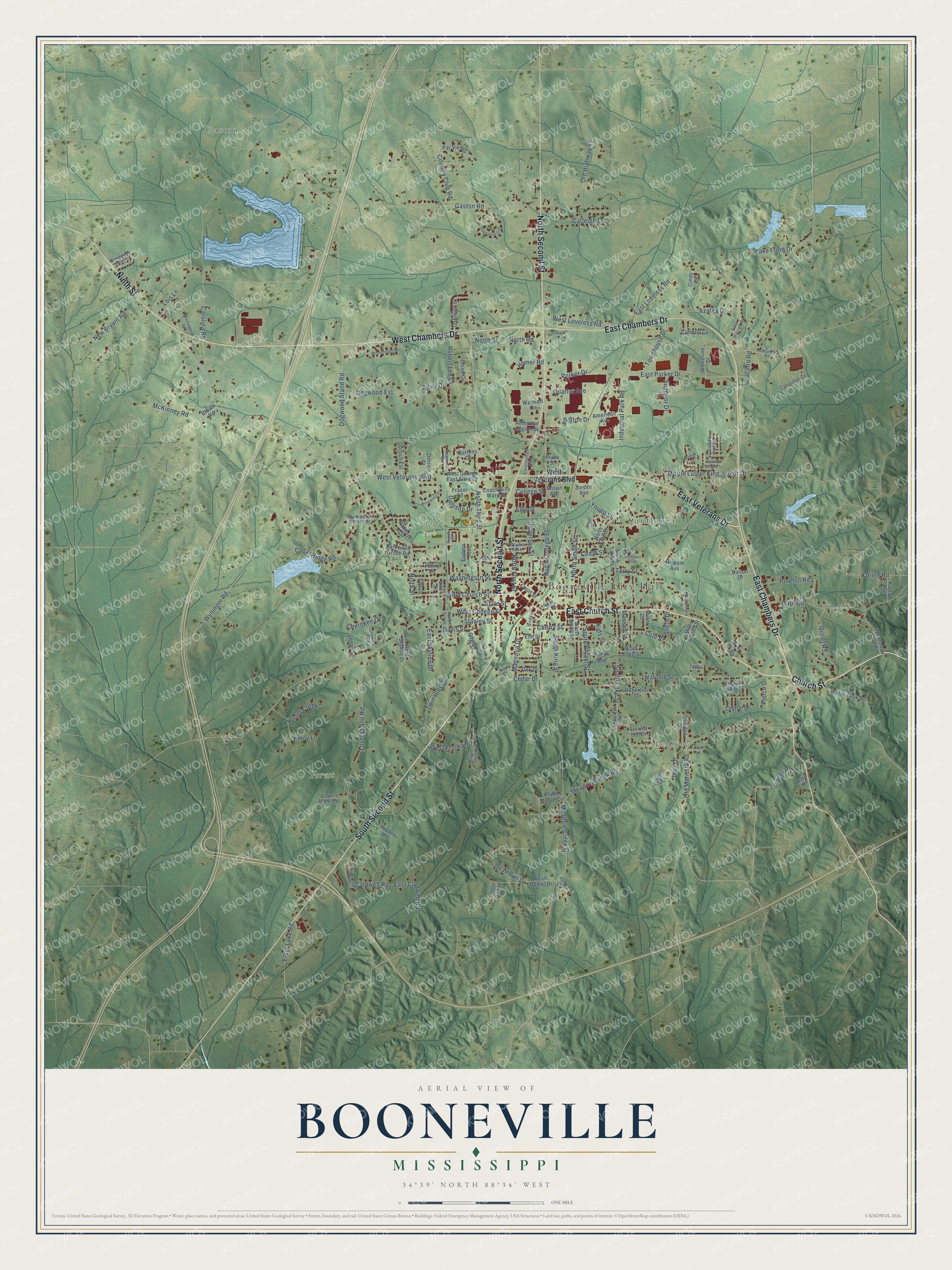 Watermarked full-map preview of Booneville, Mississippi