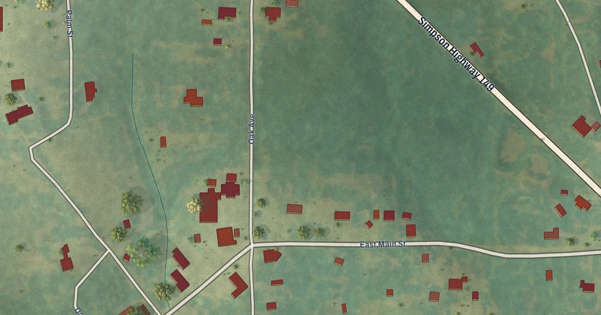 Map of Braxton, Mississippi in 2026