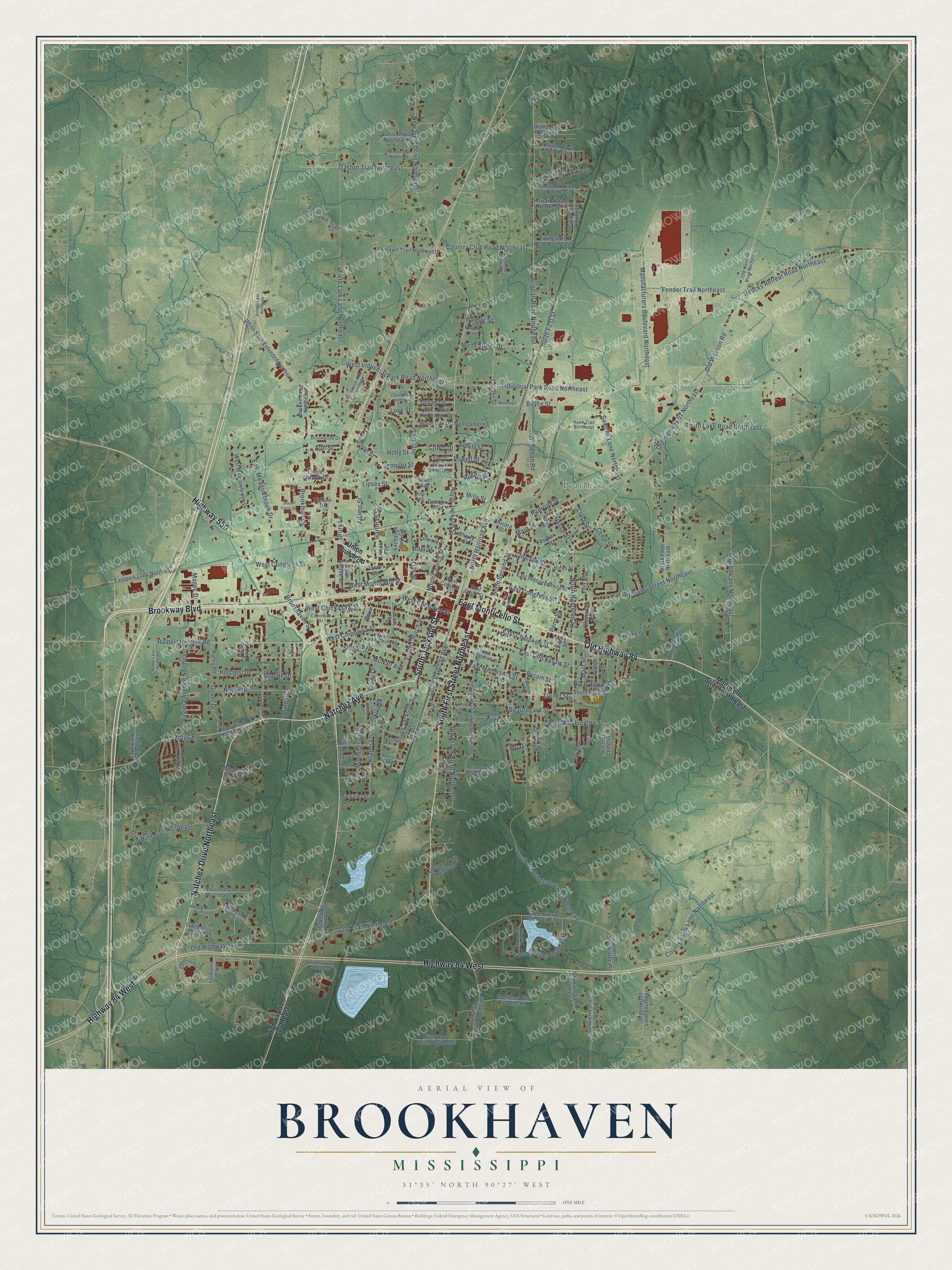 Watermarked full-map preview of Brookhaven, Mississippi