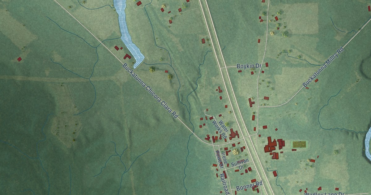 Map of Buckatunna, Mississippi in 2026