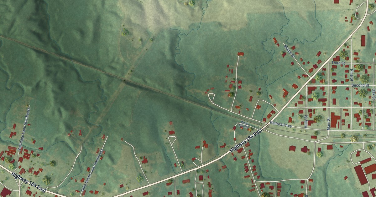 Map of Bude, Mississippi in 2026