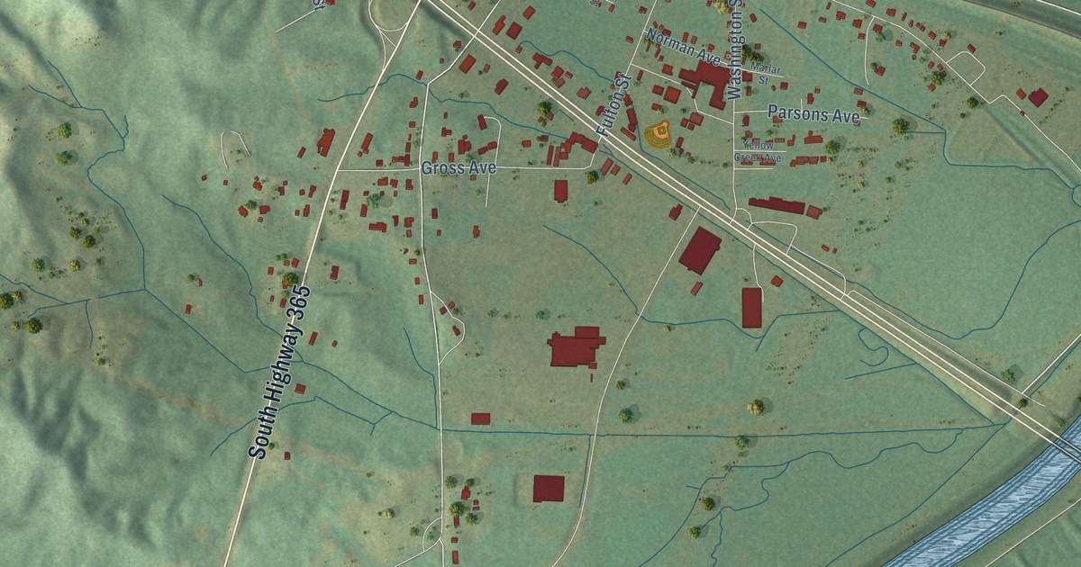 Map of Burnsville, Mississippi in 2026