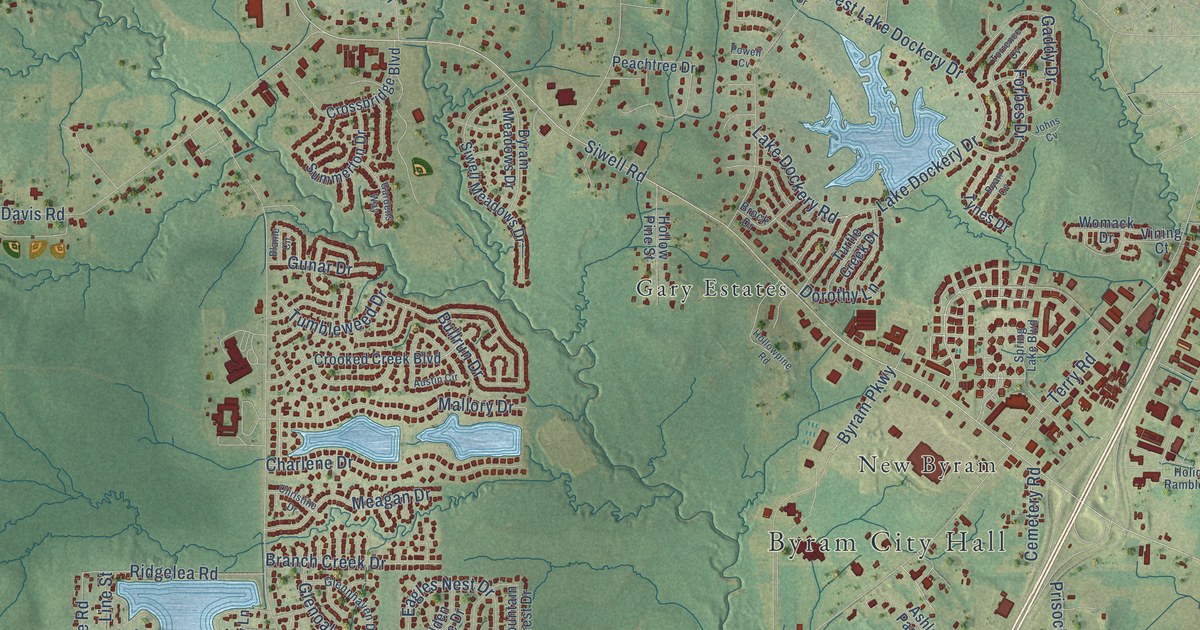 Map of Byram, Mississippi in 2026