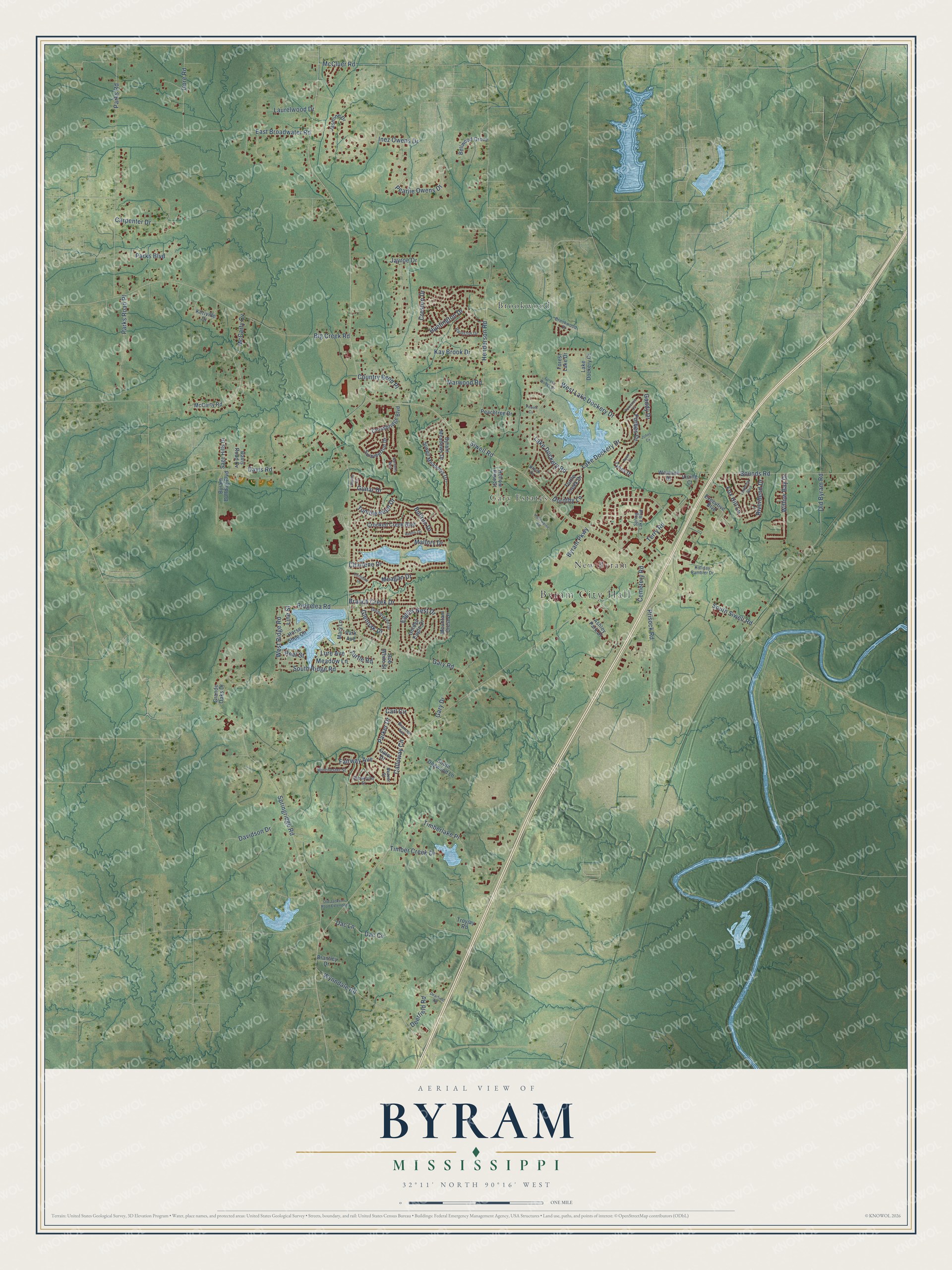Watermarked full-map preview of Byram, Mississippi