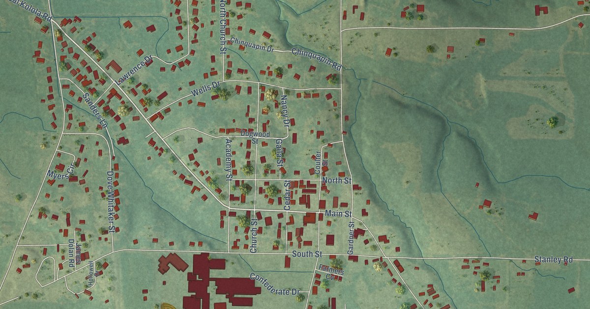 Map of Caledonia, Mississippi in 2026