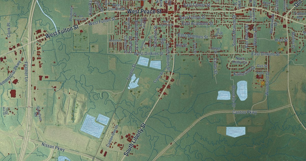 Map of Canton, Mississippi in 2026