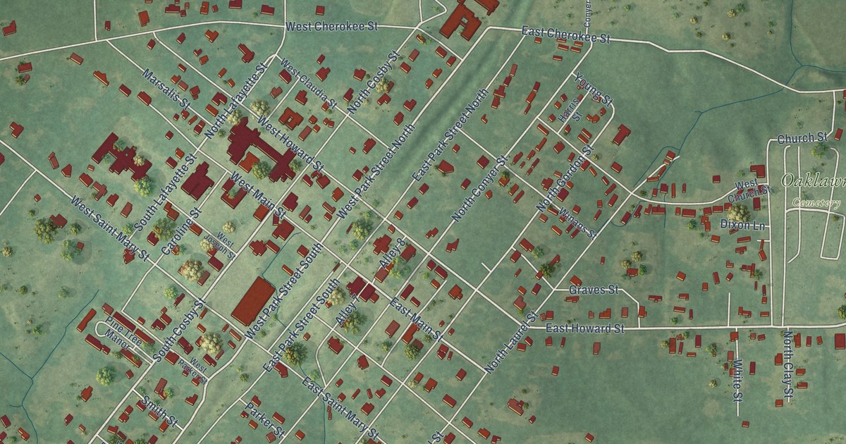 Map of Centreville, Mississippi in 2026