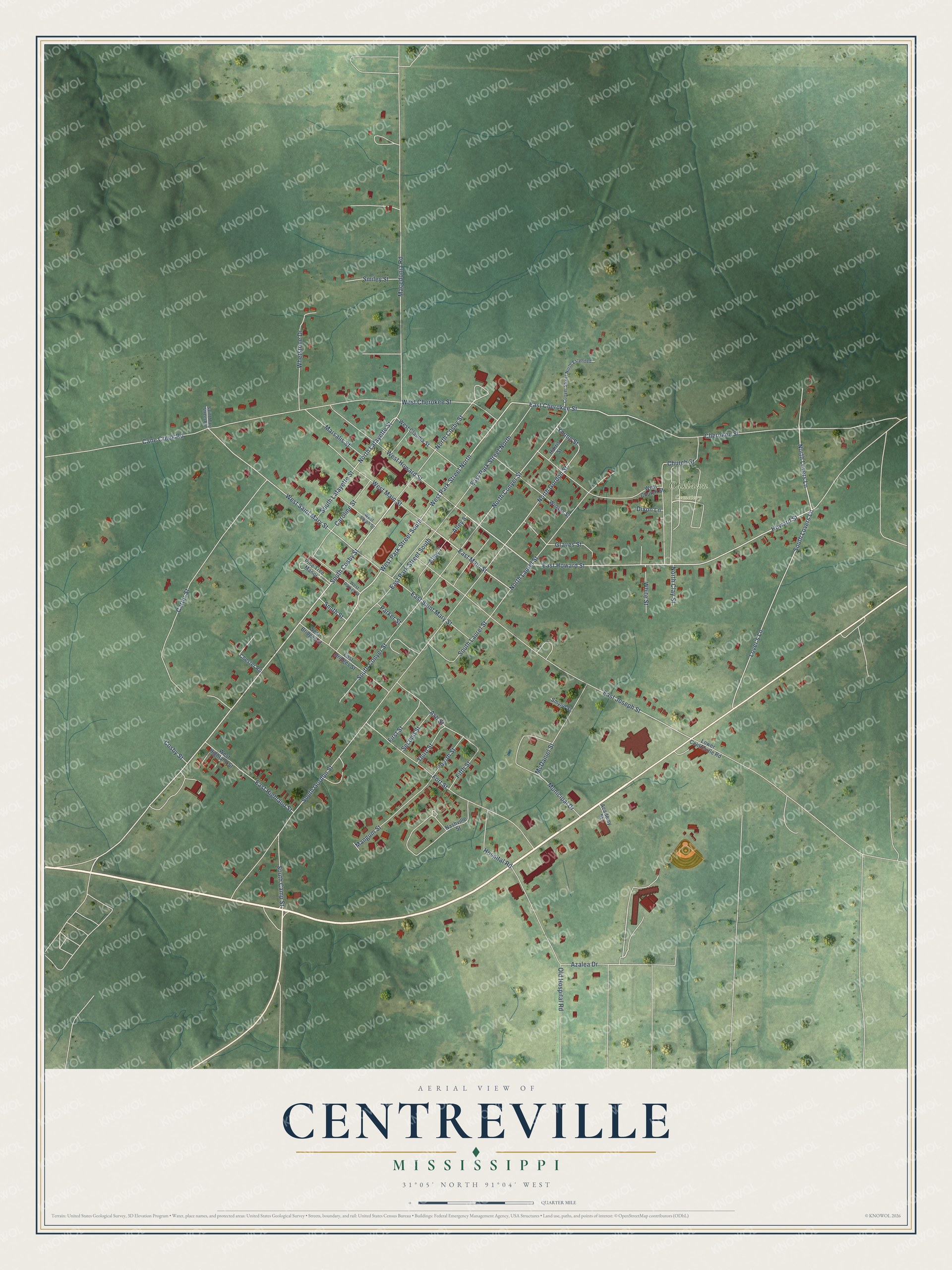 Watermarked full-map preview of Centreville, Mississippi