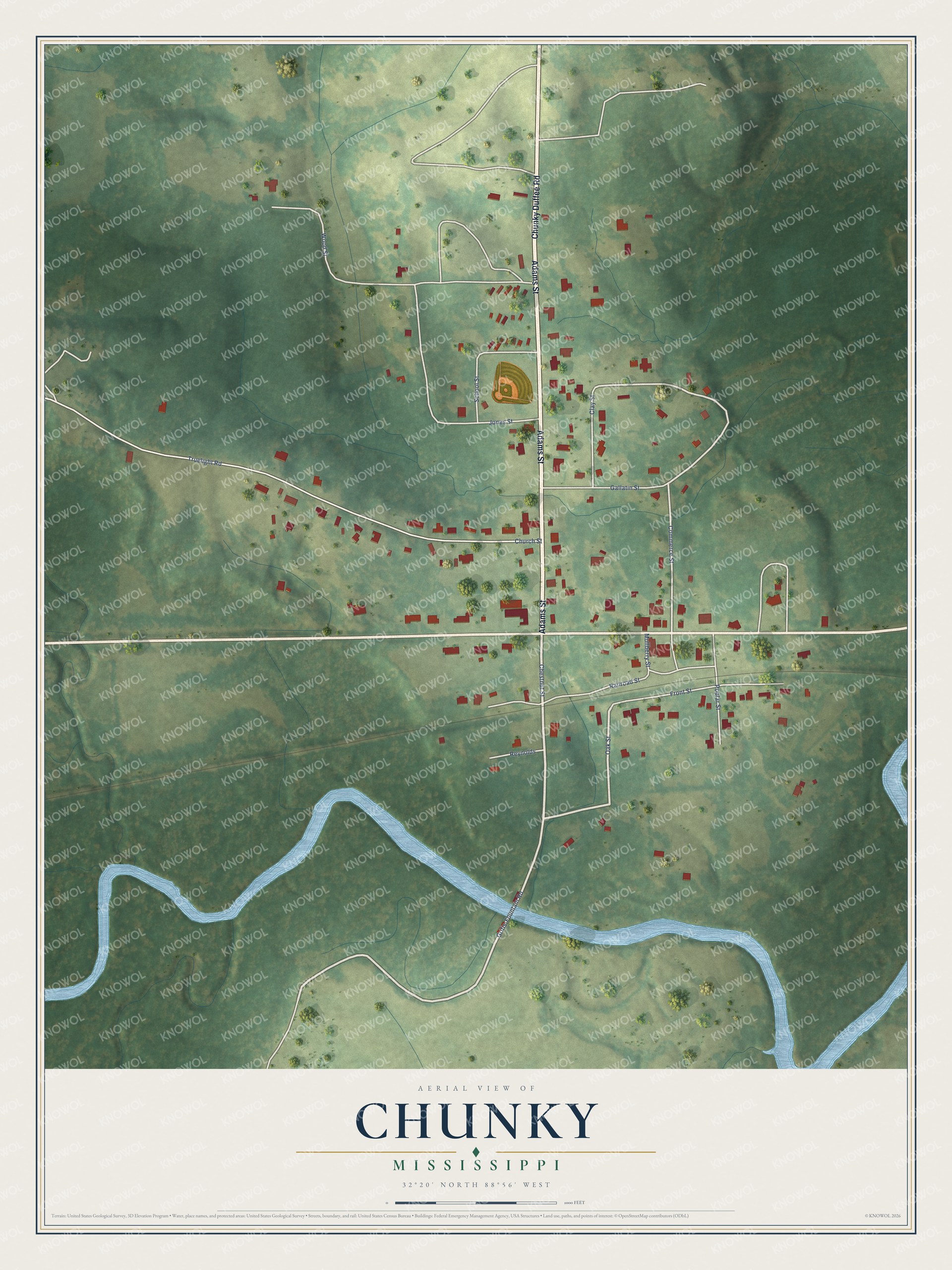 Watermarked full-map preview of Chunky, Mississippi