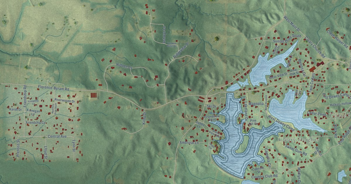 Map of Cleary, Mississippi in 2026