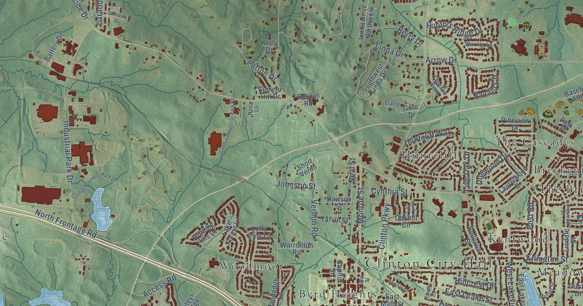 Map of Clinton, Mississippi in 2026