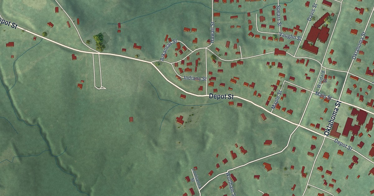 Map of Coffeeville, Mississippi in 2026