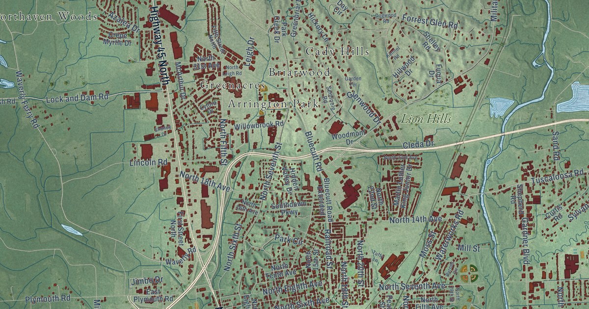 Map of Columbus, Mississippi in 2026