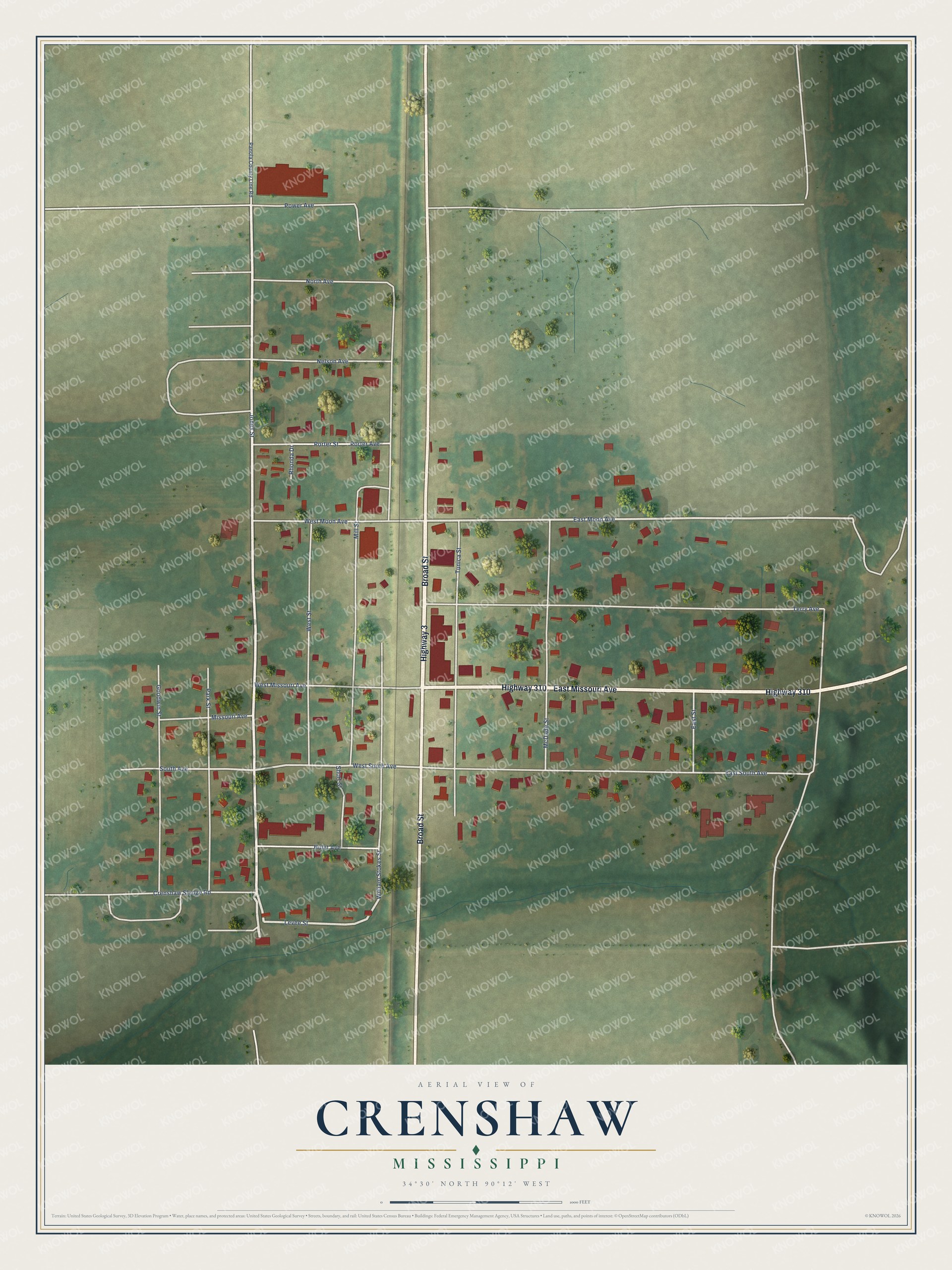 Watermarked full-map preview of Crenshaw, Mississippi