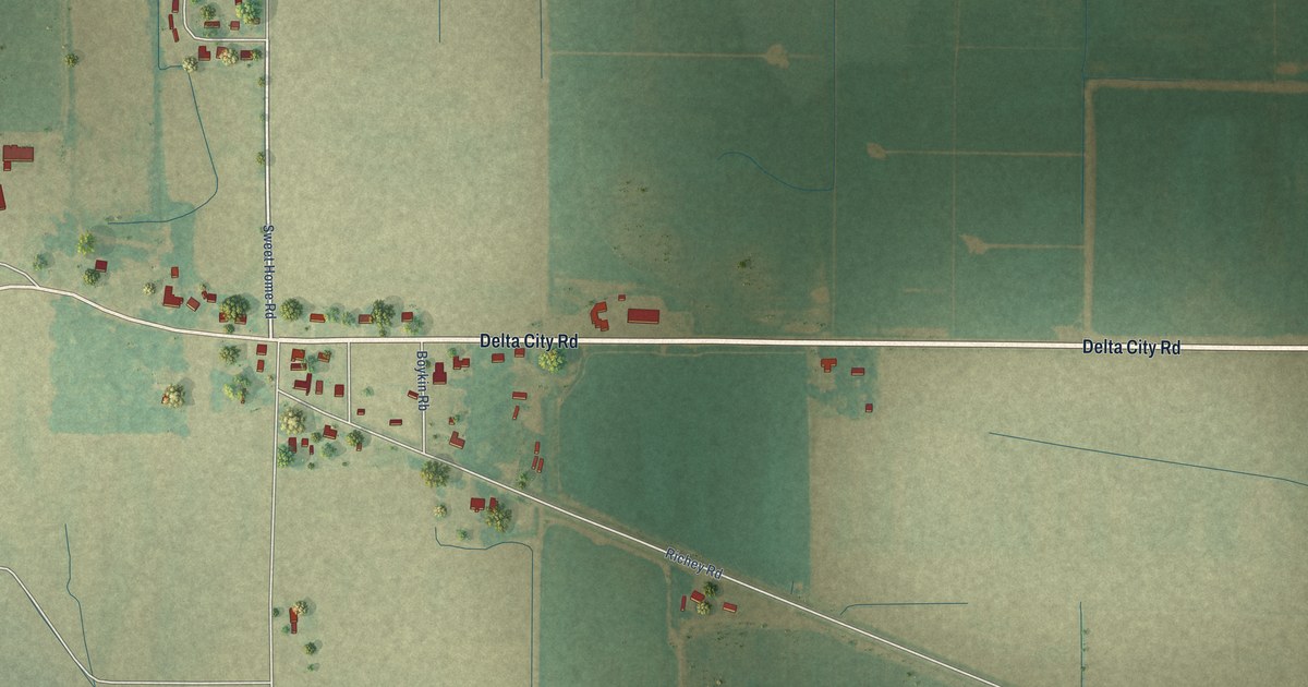 Map of Delta City, Mississippi in 2026