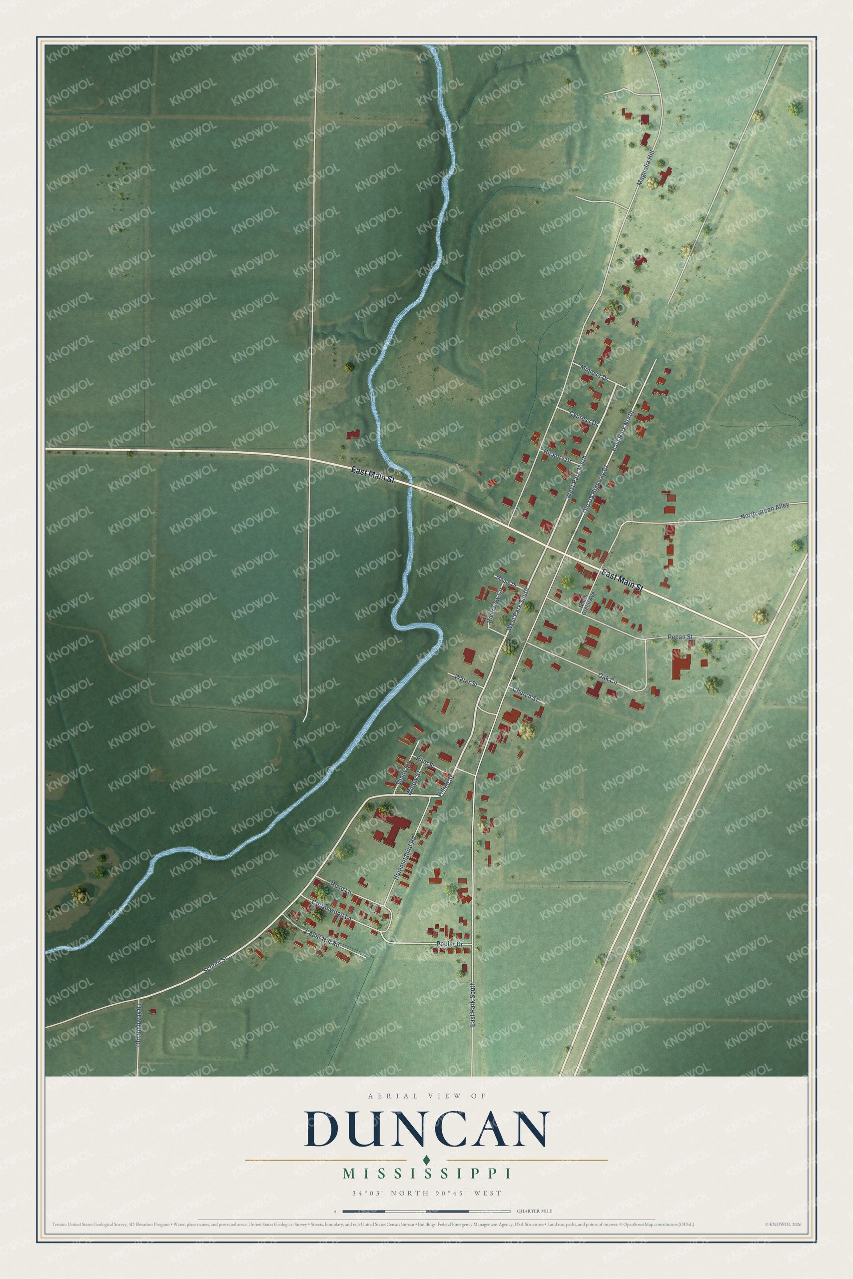 Watermarked full-map preview of Duncan, Mississippi