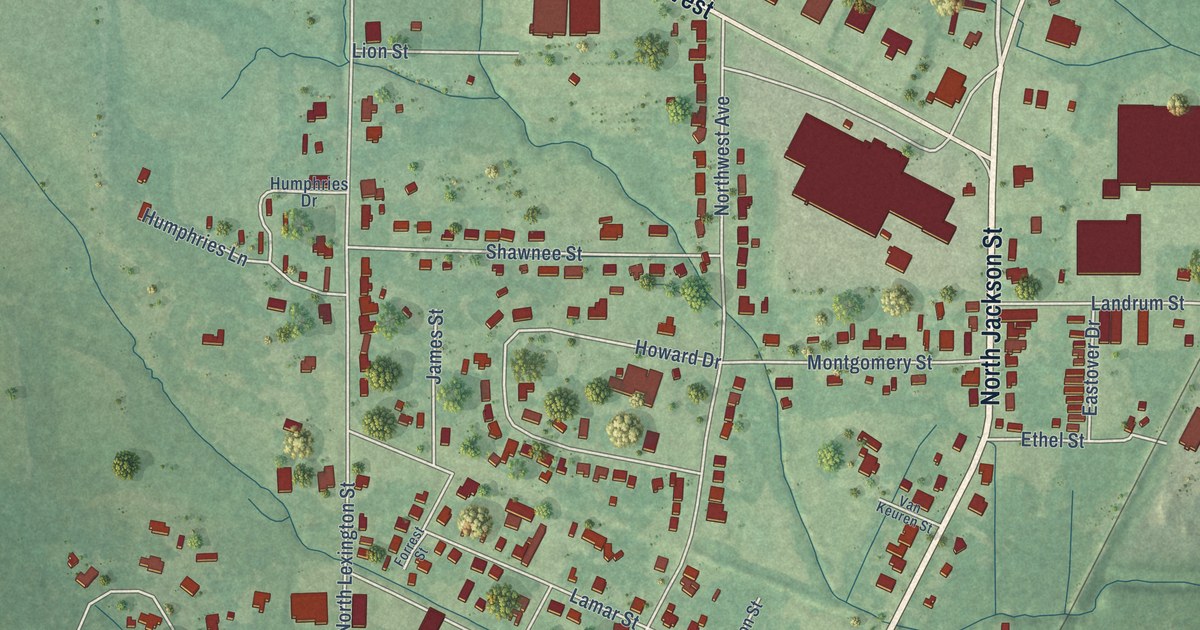 Map of Durant, Mississippi in 2026