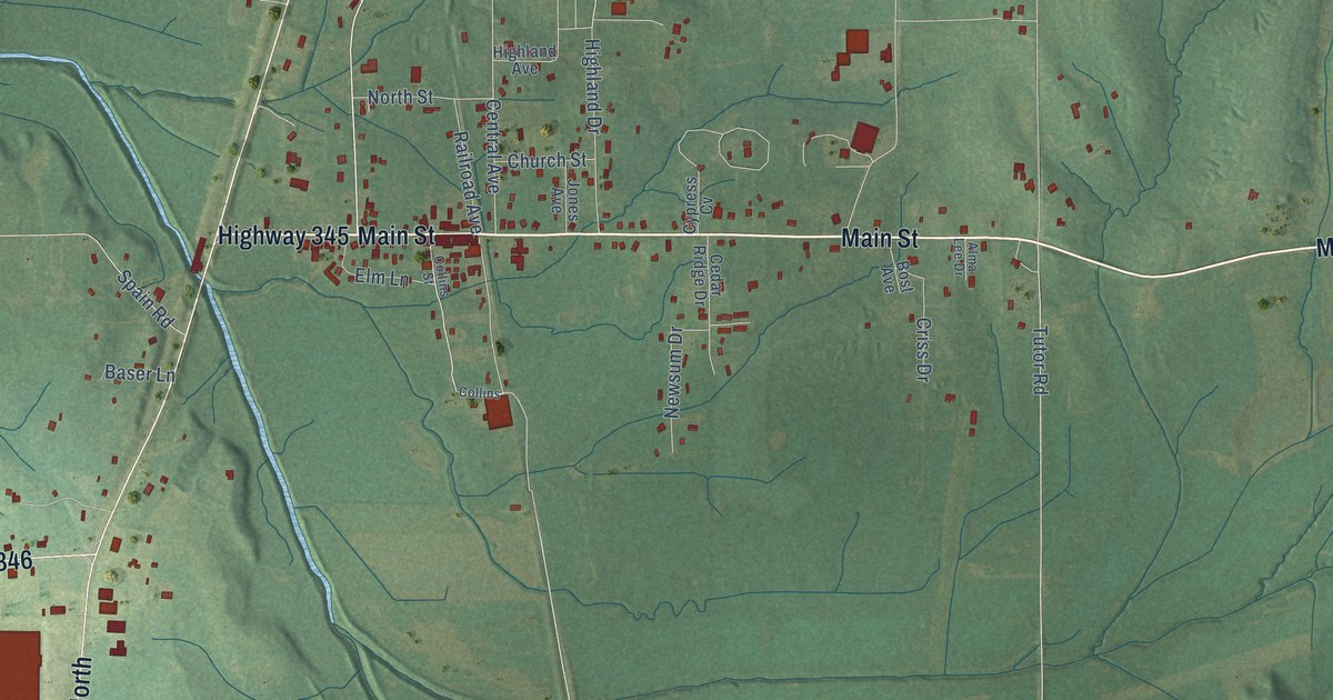 Map of Ecru, Mississippi in 2026
