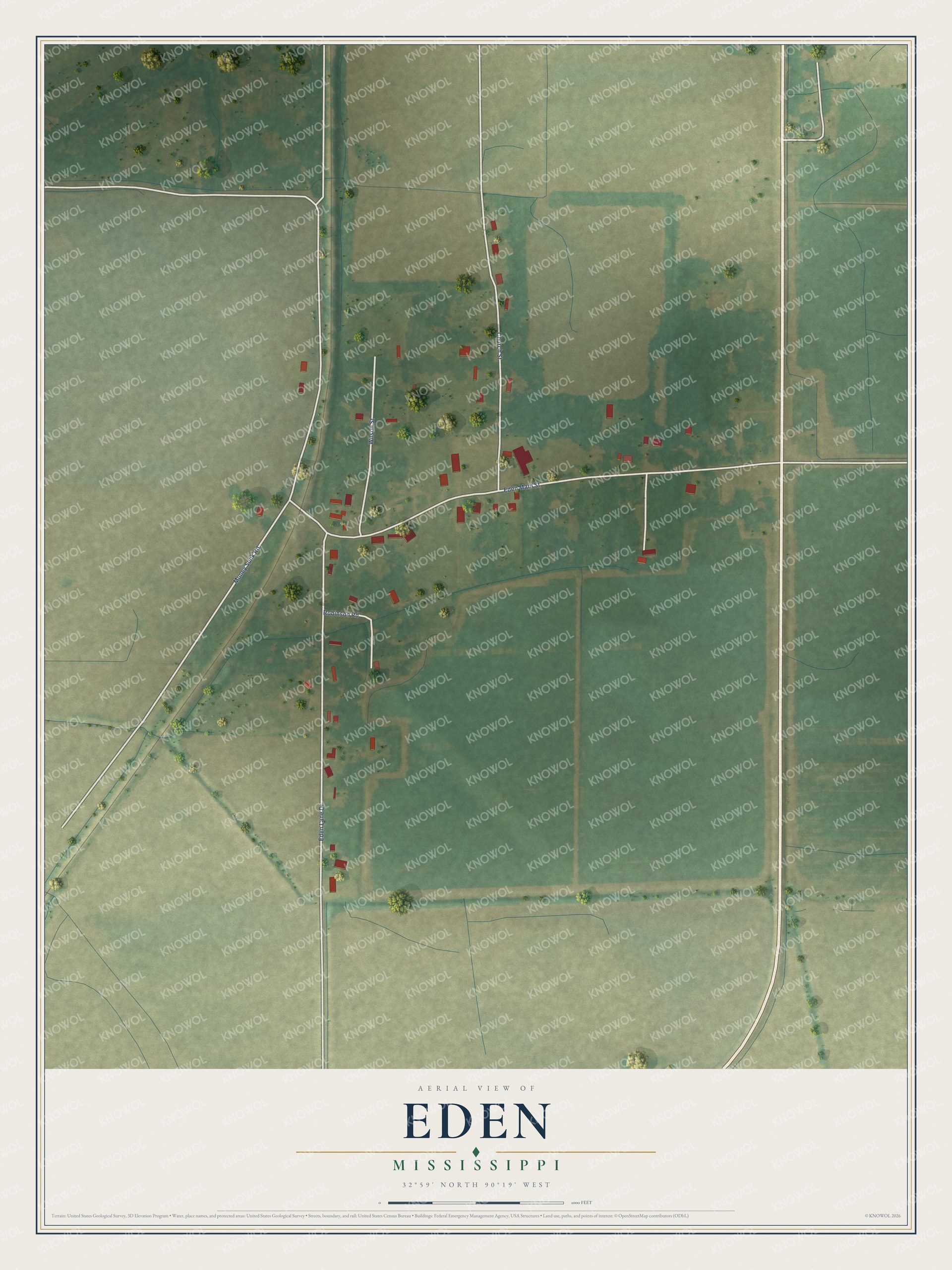 Watermarked full-map preview of Eden, Mississippi
