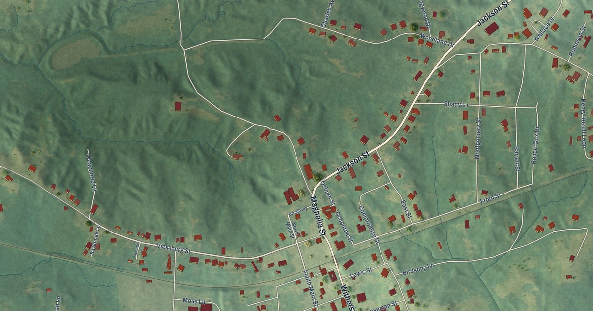 Map of Edwards, Mississippi in 2026
