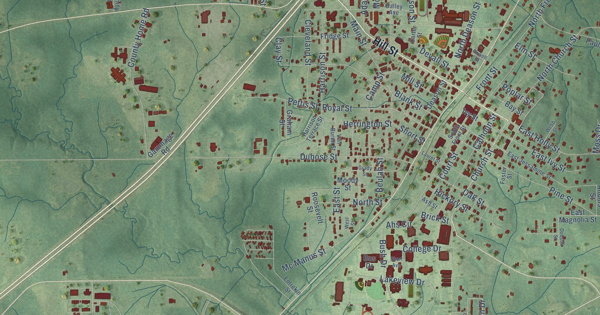 Map of Ellisville, Mississippi in 2026