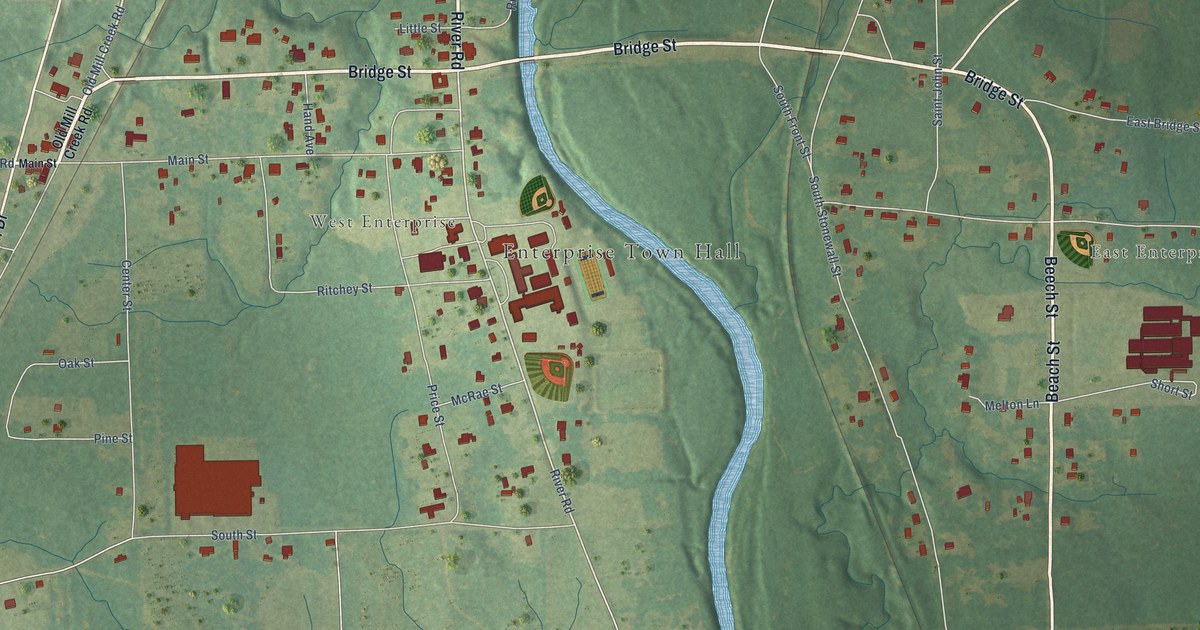 Map of Enterprise, Mississippi in 2026