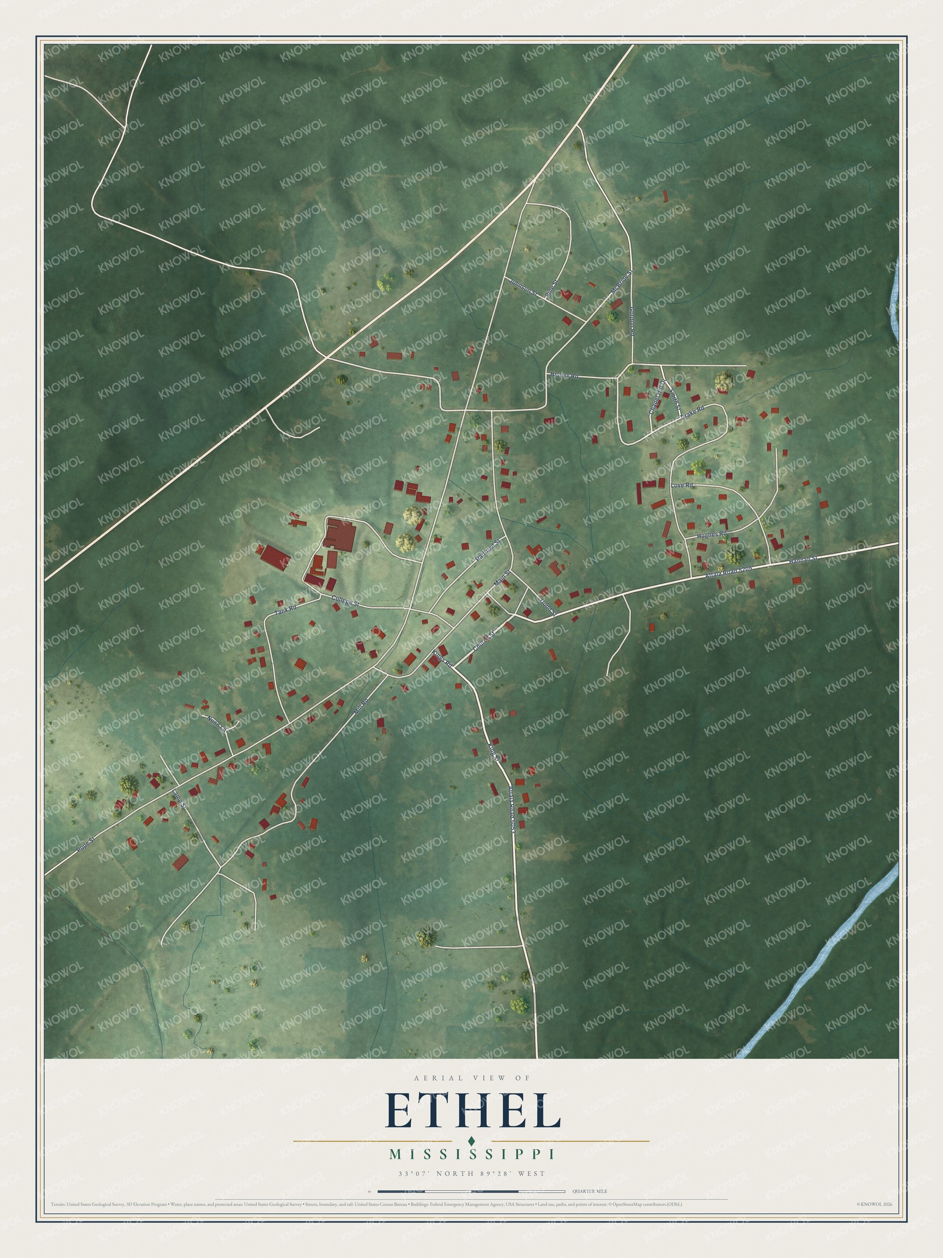 Watermarked full-map preview of Ethel, Mississippi