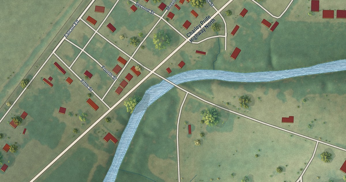 Map of Falcon, Mississippi in 2026