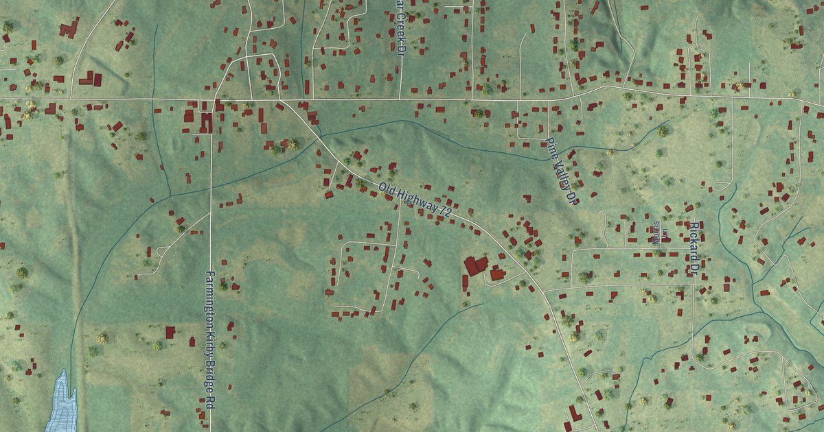 Map of Farmington, Mississippi in 2026