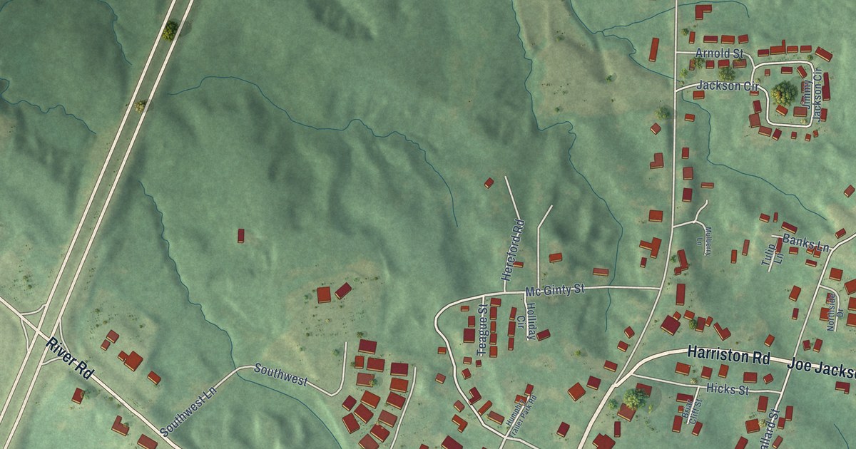 Map of Fayette, Mississippi in 2026