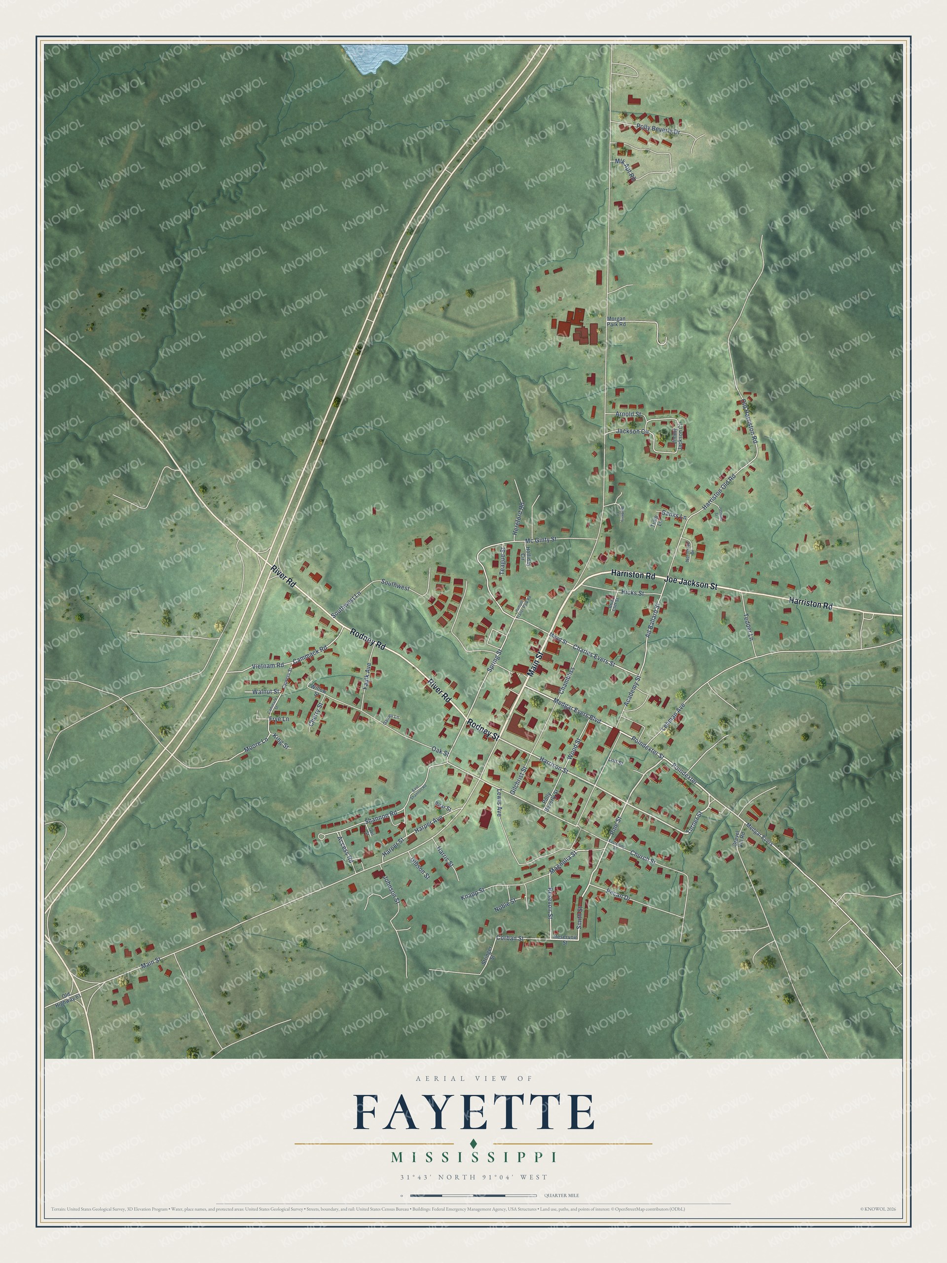 Watermarked full-map preview of Fayette, Mississippi