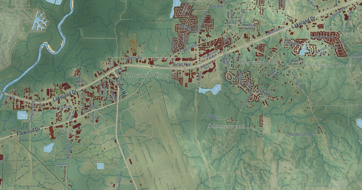 Map of Flowood, Mississippi in 2026