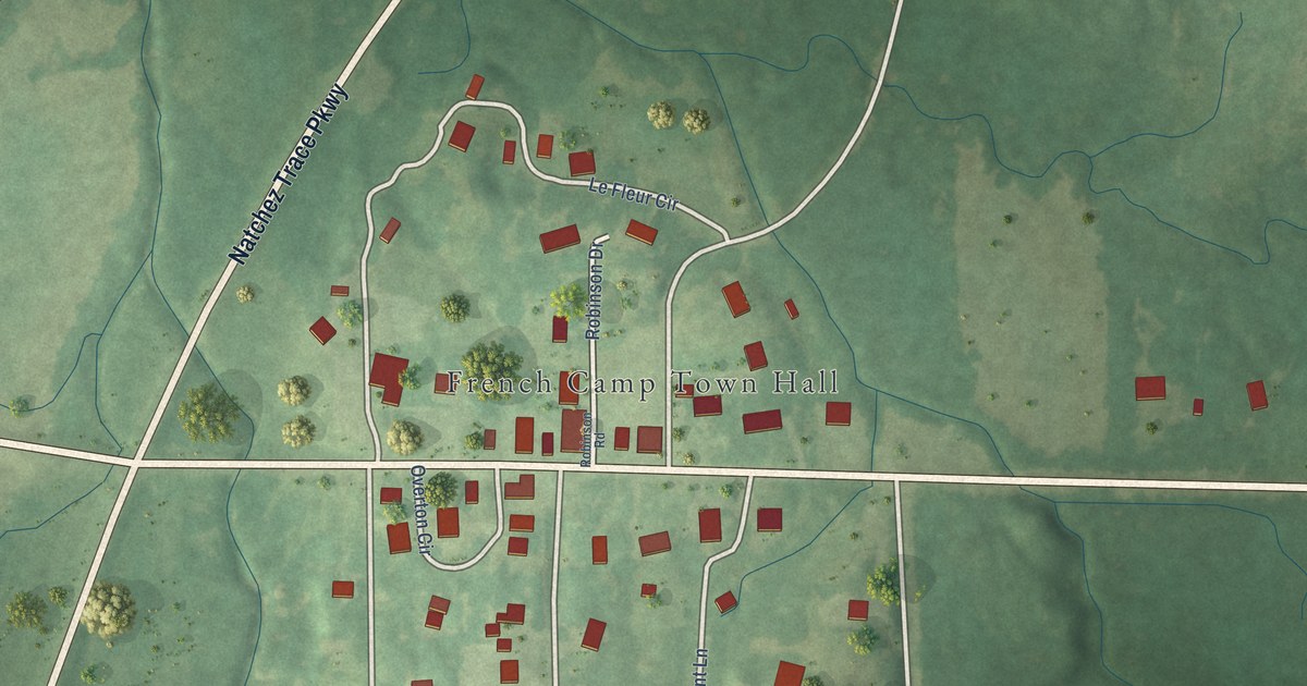 Map of French Camp, Mississippi in 2026