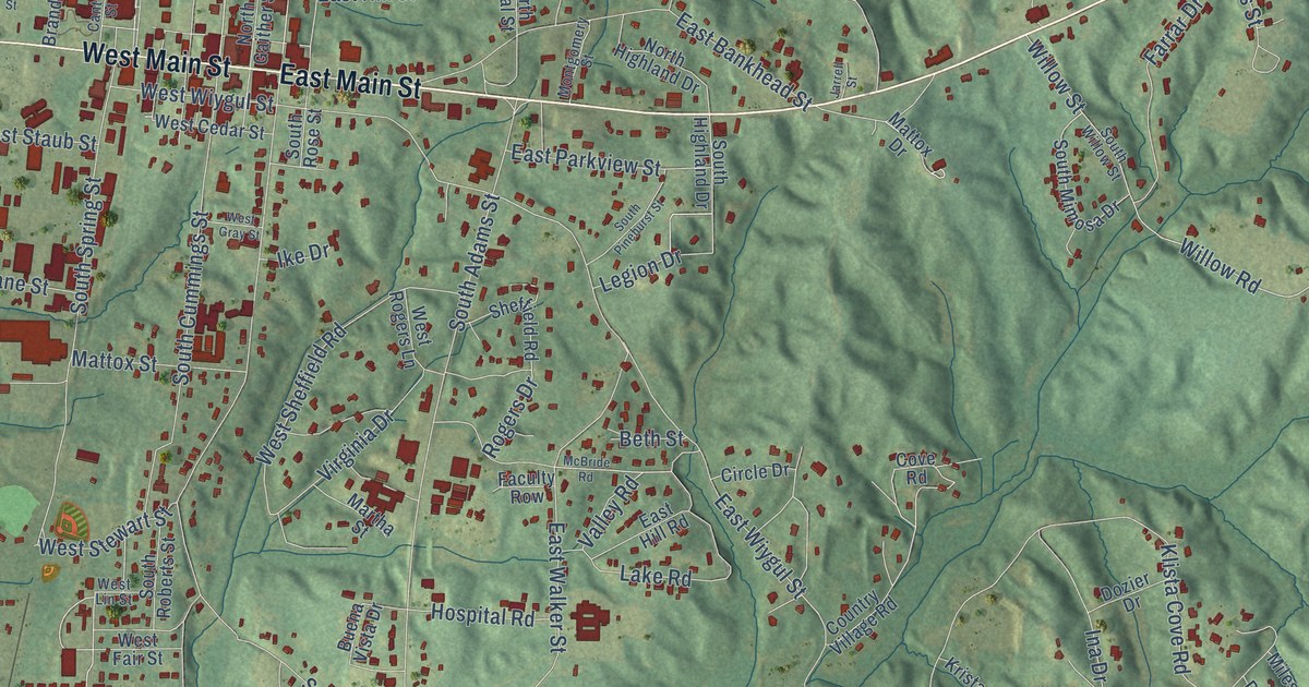 Map of Fulton, Mississippi in 2026