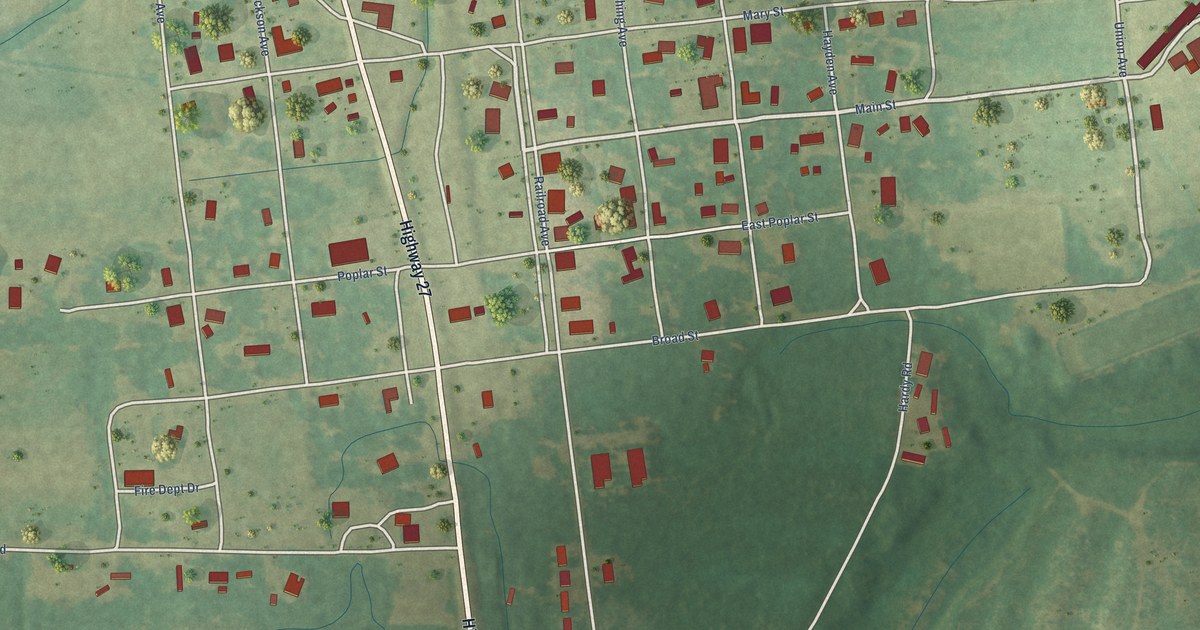 Map of Georgetown, Mississippi in 2026