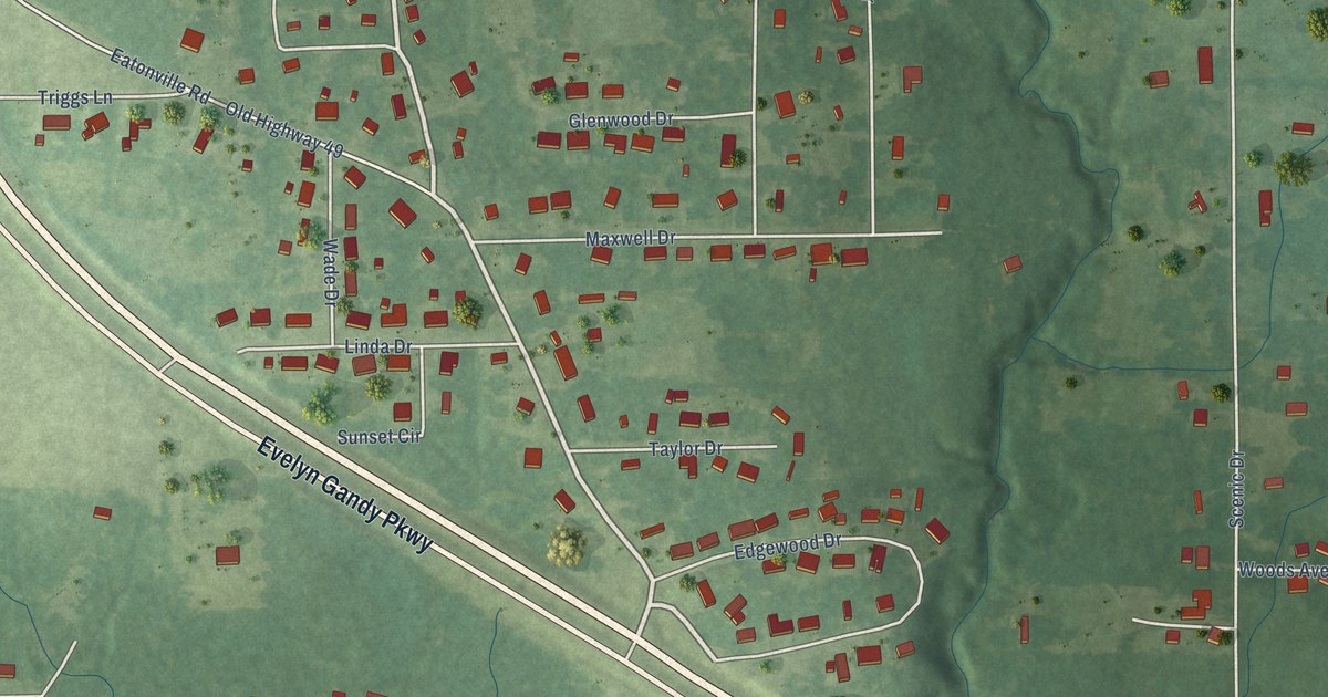Map of Glendale, Mississippi in 2026