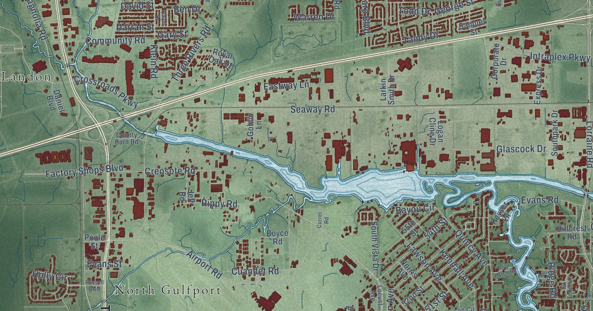 Map of Gulfport, Mississippi in 2026