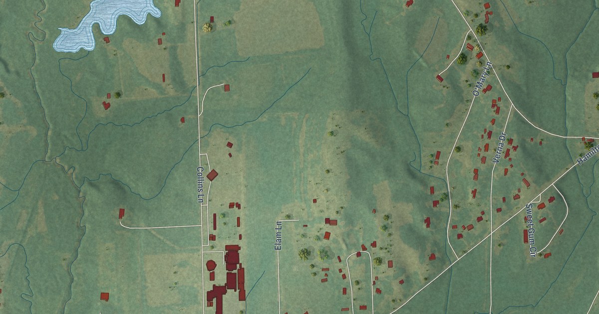 Map of Hamilton, Mississippi in 2026