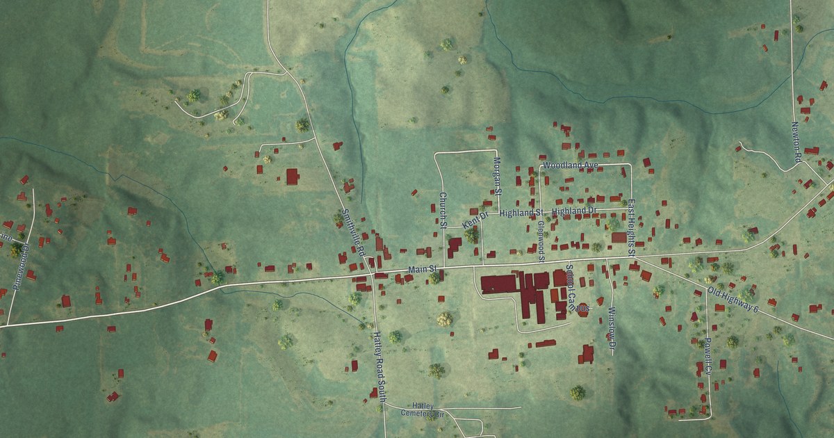 Map of Hatley, Mississippi in 2026