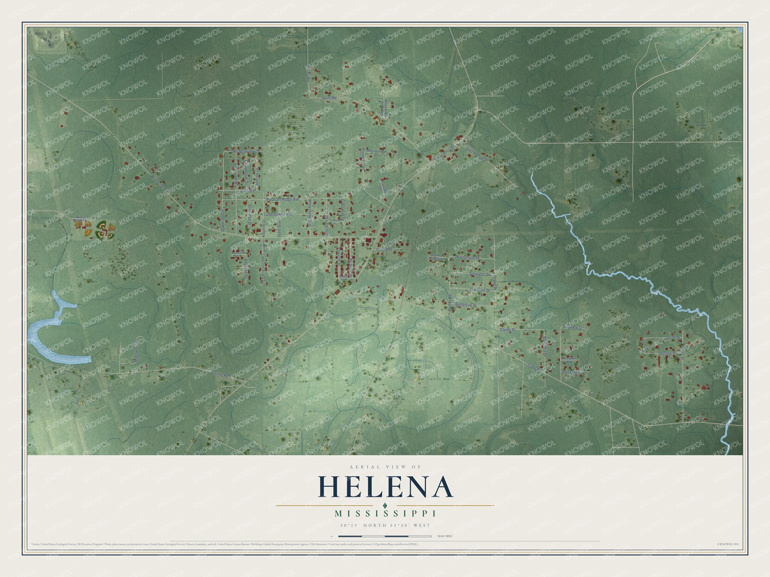 Watermarked full-map preview of Helena, Mississippi