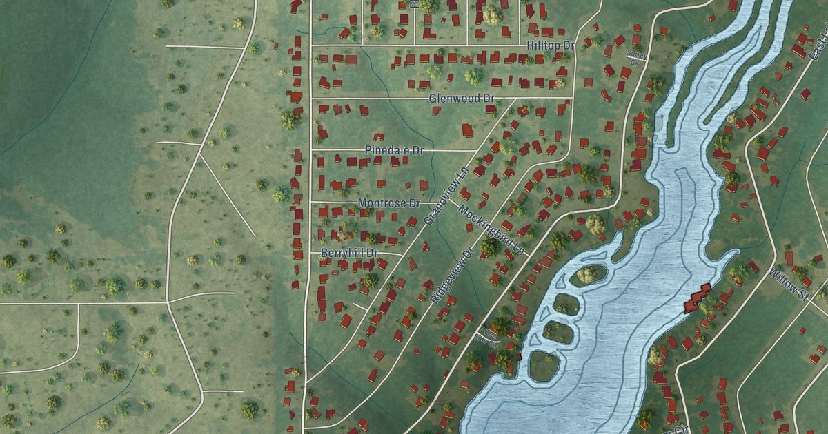 Map of Hide-A-Way Lake, Mississippi in 2026